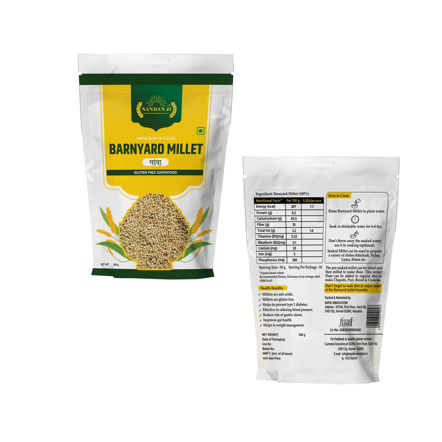Barnyard (Sanwa/Samak) Millet (Rice substitute) 500 g