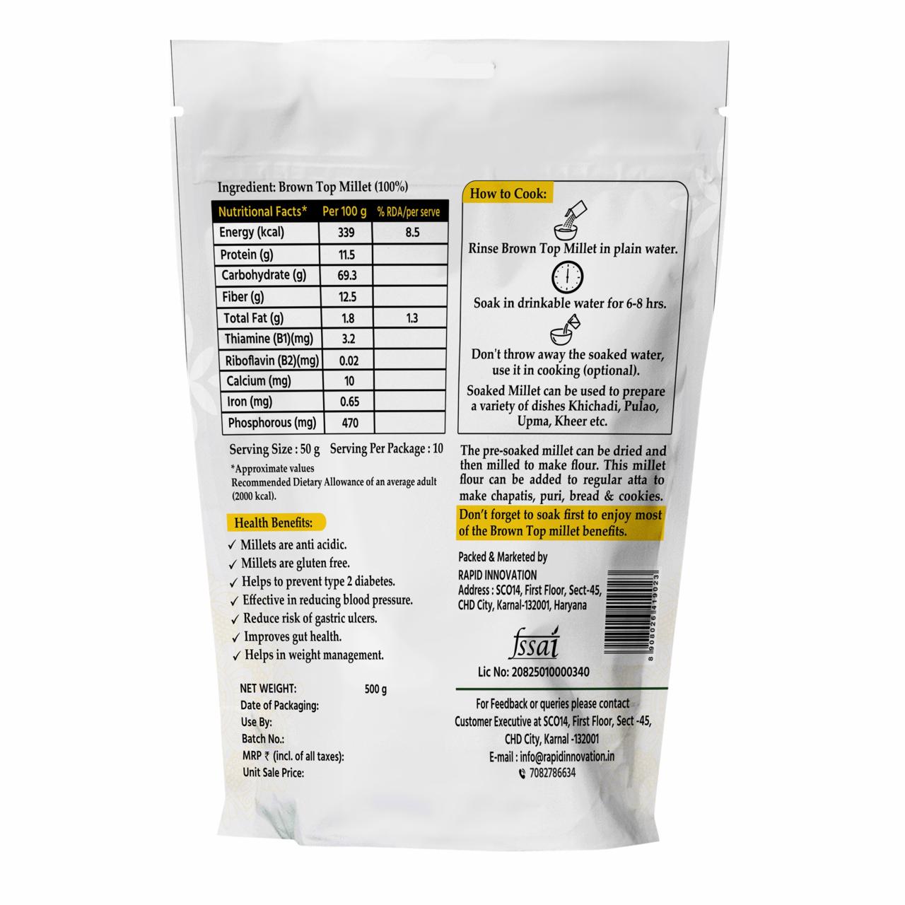 Brown Top (Hari Kangni) Millet (Rice substitute) 500 g