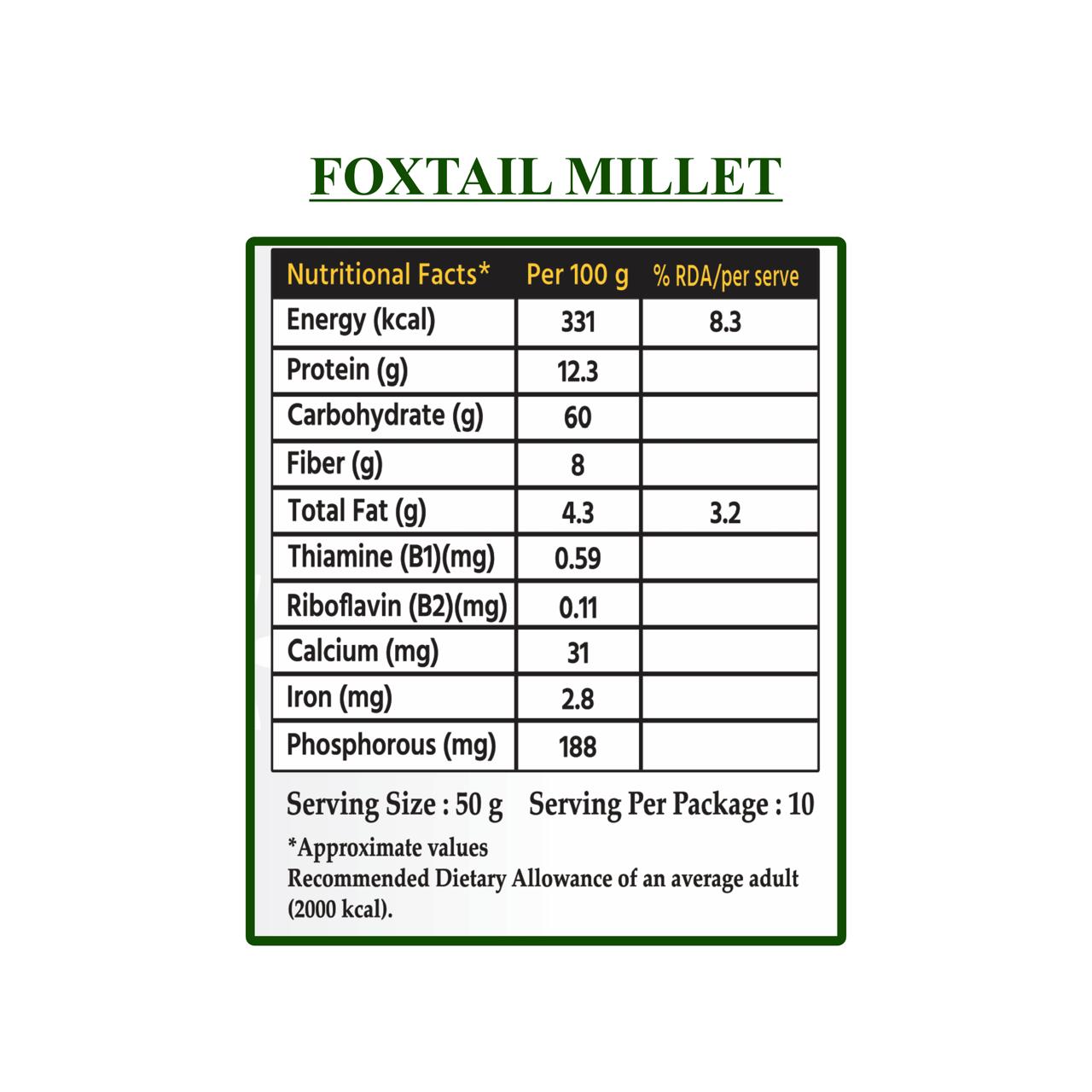 Foxtail (Kangni) Millet (Rice substitute) 500 g